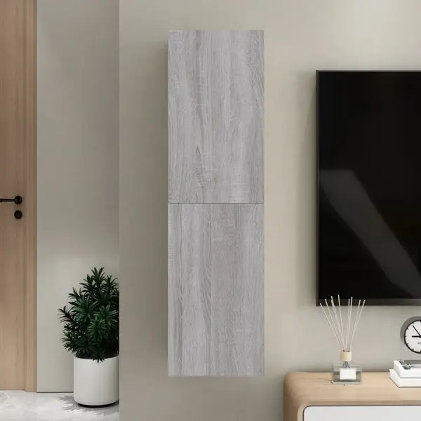 Gossi dulap tv montat pe perete, gri sonoma, 30,5x30x110 cm