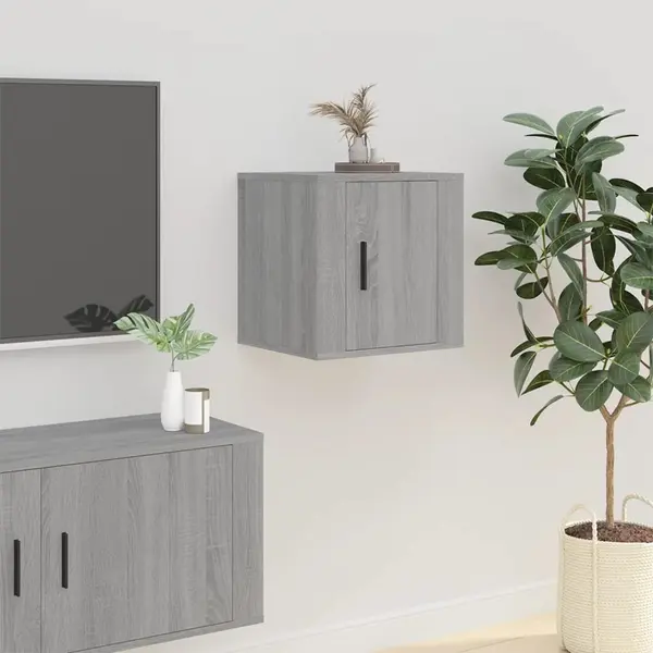 Gossi dulap tv montat pe perete, gri sonoma, 40x34,5x40 cm