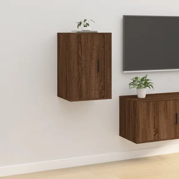 Gossi dulap tv montat pe perete, stejar maro, 40x34,5x60 cm