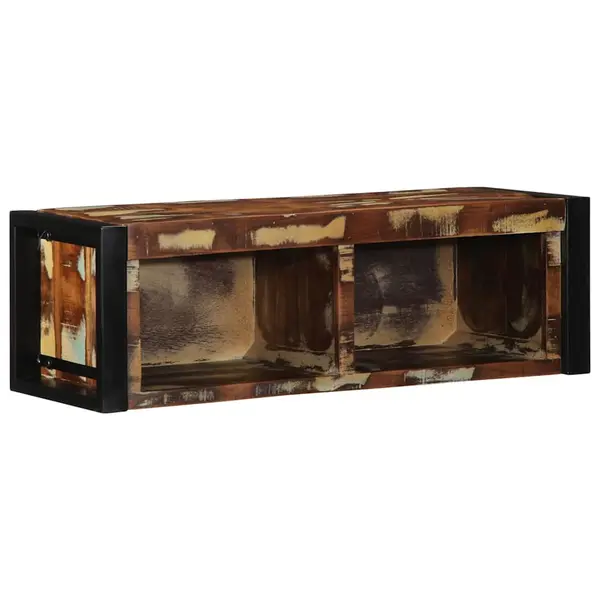 Gossi dulap tv multicolor 80x30x25 cm lemn masiv recuperat