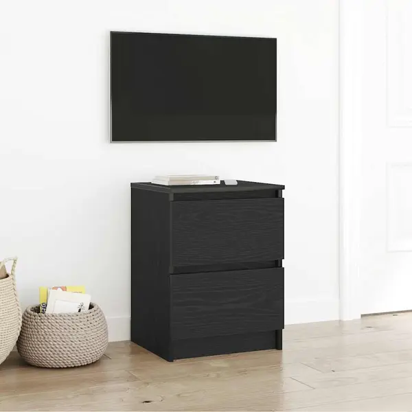 Gossi dulap tv negru 40x35x54 cm din lemn prelucrat