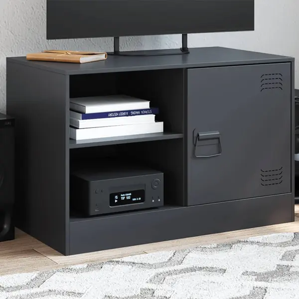 Gossi dulap tv, negru, 67x39x44 cm, otel