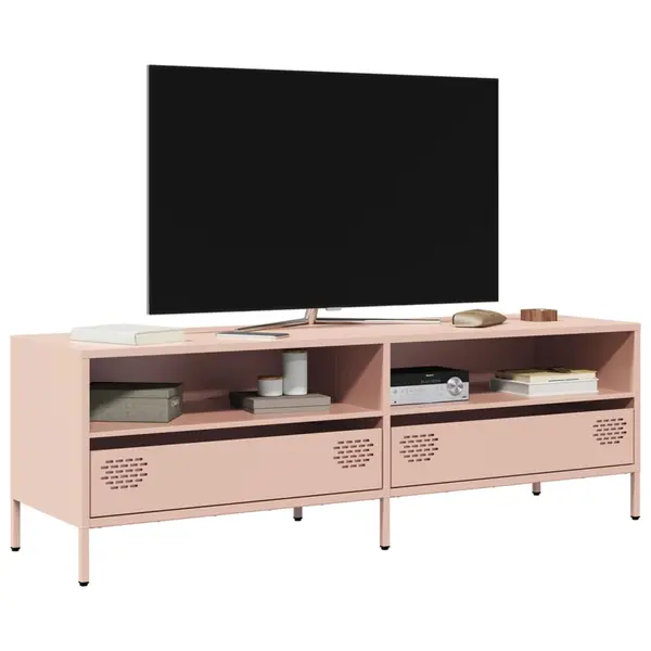 Gossi dulap tv, roz, 135x39x43,5 cm, otel laminat la rece