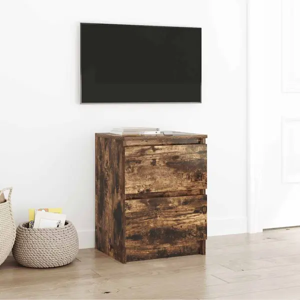 Gossi dulap tv stejar afumat 40x35x54 cm lemn prelucrat