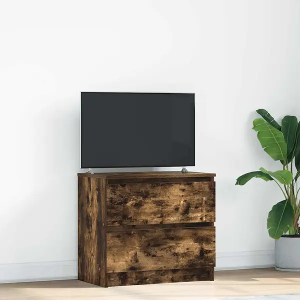 Gossi dulap tv stejar afumat 60x35x54 cm lemn prelucrat