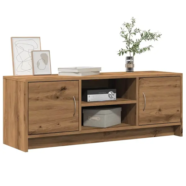 Gossi dulap tv, stejar artizanal, 102x30x37,5 cm, lemn prelucrat
