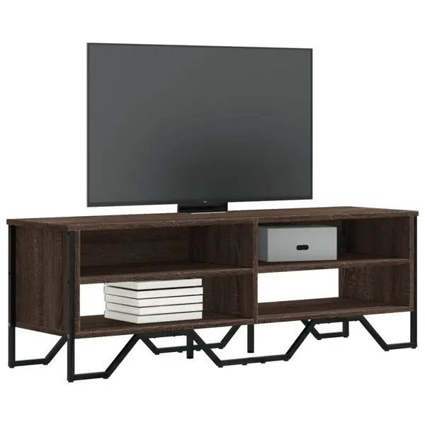 Gossi dulap tv, stejar maro, 122x34x41 cm, lemn prelucrat