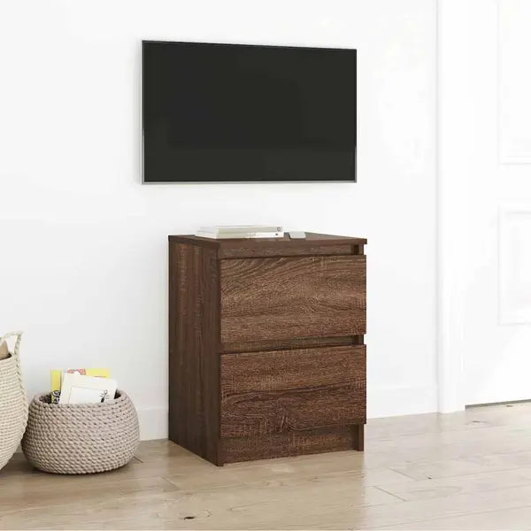 Gossi dulap tv stejar maro 40x35x54 cm lemn prelucrat
