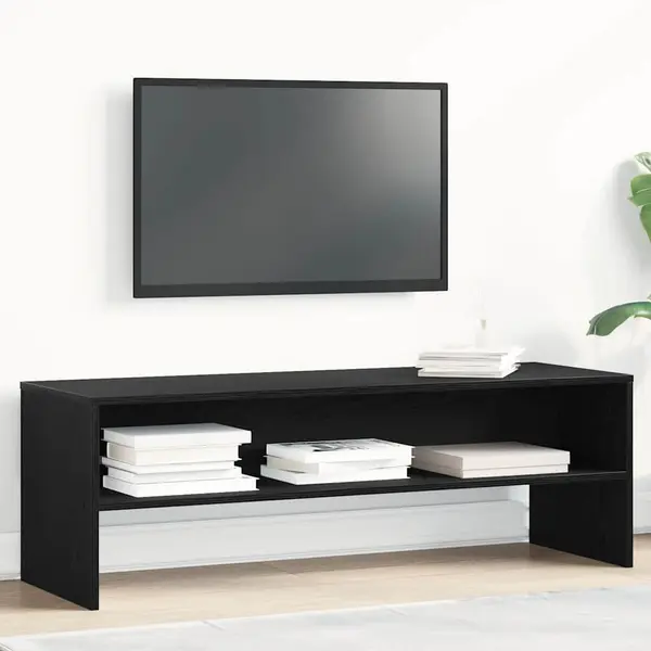 Gossi dulap tv stejar negru 120x40x40 cm lemn prelucrat