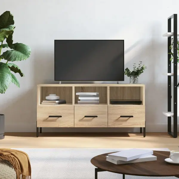 Gossi dulap tv stejar sonoma, 102x36x50 cm, lemn prelucrat