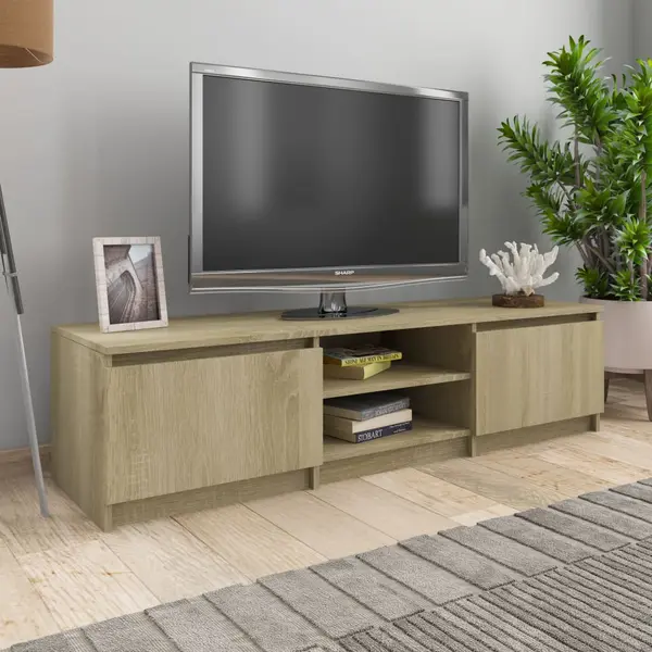 Gossi dulap tv, stejar sonoma, 140x40x35,5 cm, lemn prelucrat