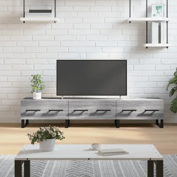Gossi dulap tv, stejar sonoma, 150x36x30 cm, lemn prelucrat