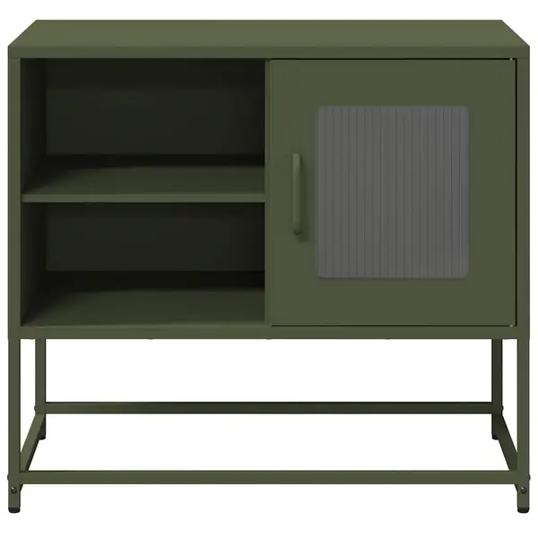 Gossi dulap tv, verde masliniu, 68x39x60,5 cm, otel