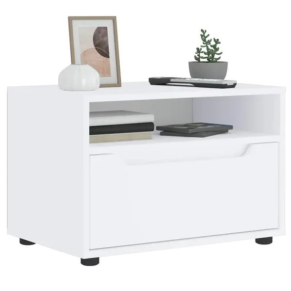 Gossi dulap tv visnes alb 60x40x38 cm lemn de prelucrare