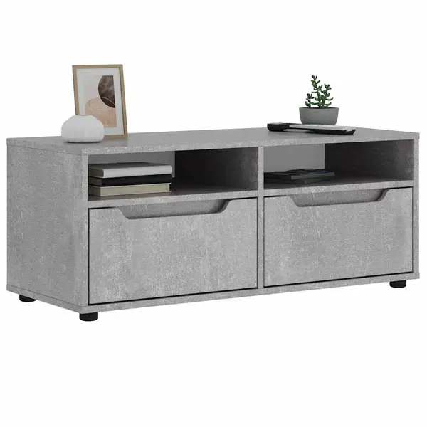 Gossi dulap tv visnes beton gri 100x40x38 cm lemn prelucrat