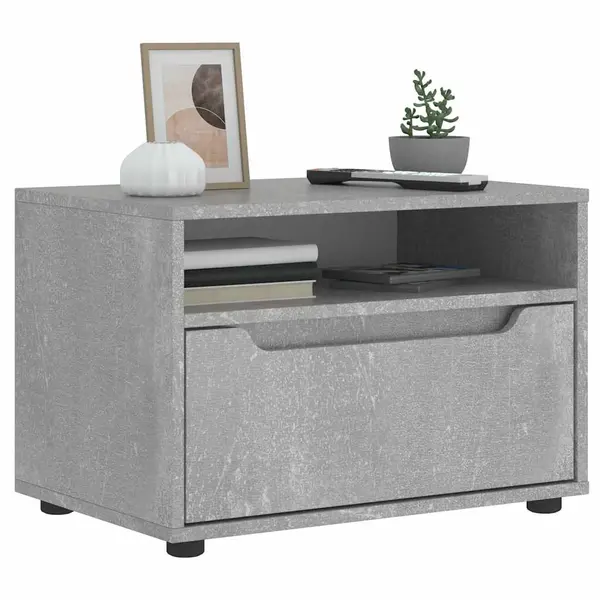 Gossi dulap tv visnes beton gri 60x40x38 cm lemn prelucrat