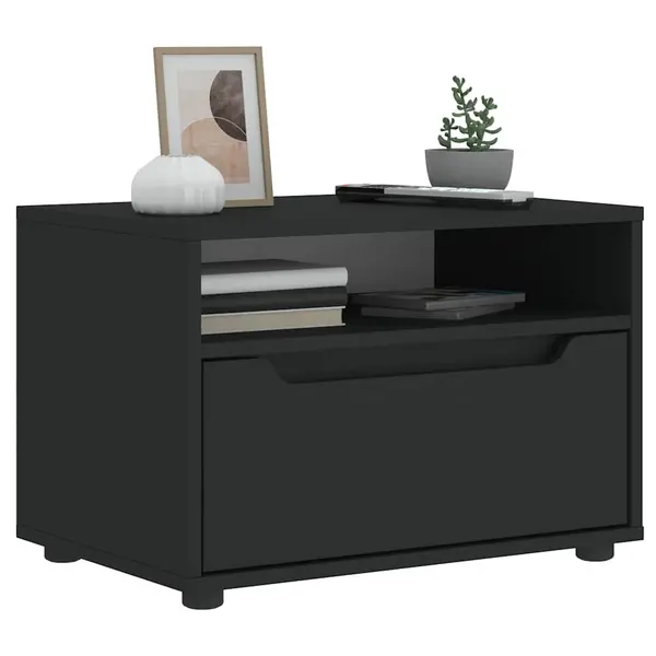 Gossi dulap tv „visnes” negru 60x40x38 cm lemn prelucrat