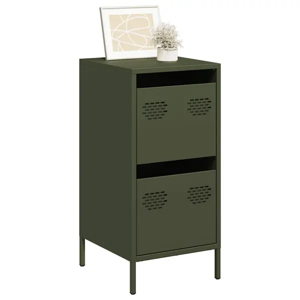 Gossi dulap, verde masliniu, 35x39x73,5 cm, otel laminat la rece
