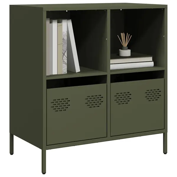 Gossi dulap, verde masliniu, 68x39x73,5 cm, otel laminat la rece