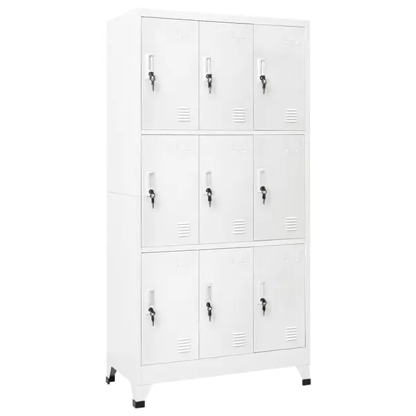 Gossi dulap vestiar cu 9 compartimente, otel, 90 x 45 x 180 cm, gri