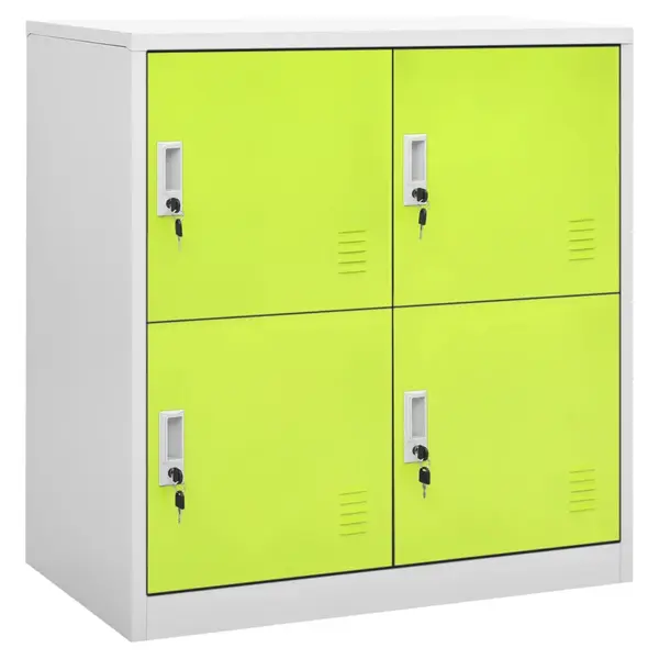 Gossi dulap vestiar, gri deschis si verde, 90x45x92,5 cm, otel