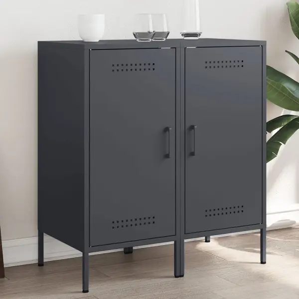 Gossi dulapuri 2 buc. antracit 36x39x79 cm otel laminat la rece