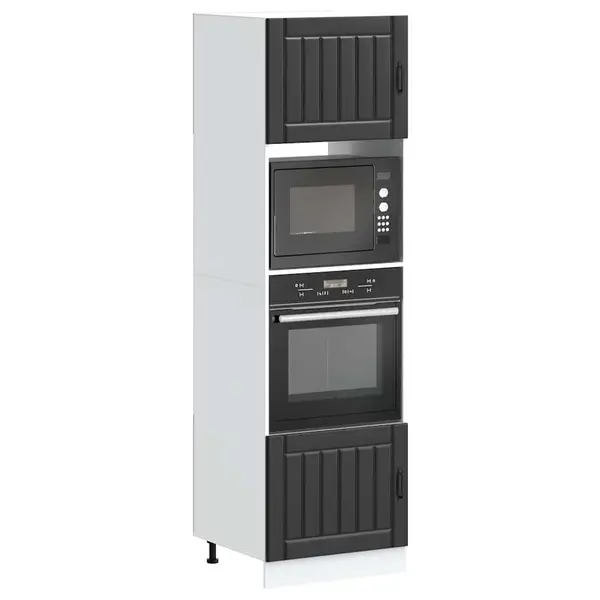 Gossi dulapuri pentru cuptor 2 buc kalmar negru lemn prelucrat