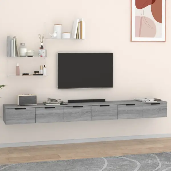 Gossi dulapuri perete, 2 buc., sonoma, 102x30x20 cm, lemn prelucrat