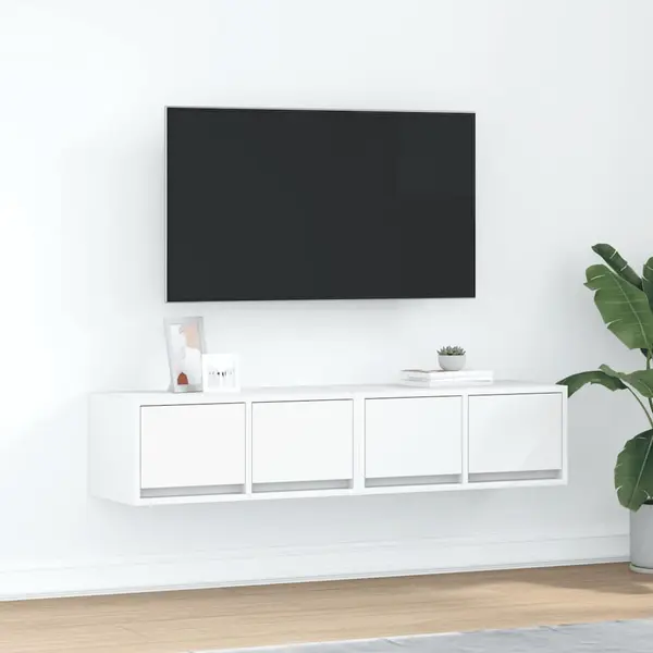 Gossi dulapuri tv 2 buc alb 60x31x25,5 cm lemn prelucrat