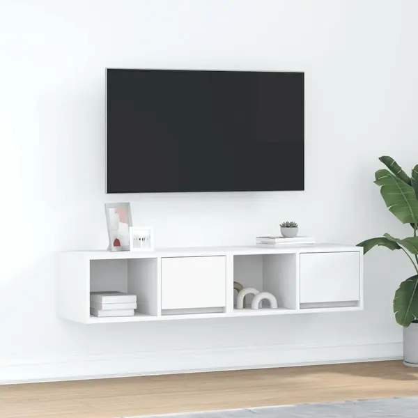 Gossi dulapuri tv 2 buc alb 60x31x25,5 cm lemn prelucrat