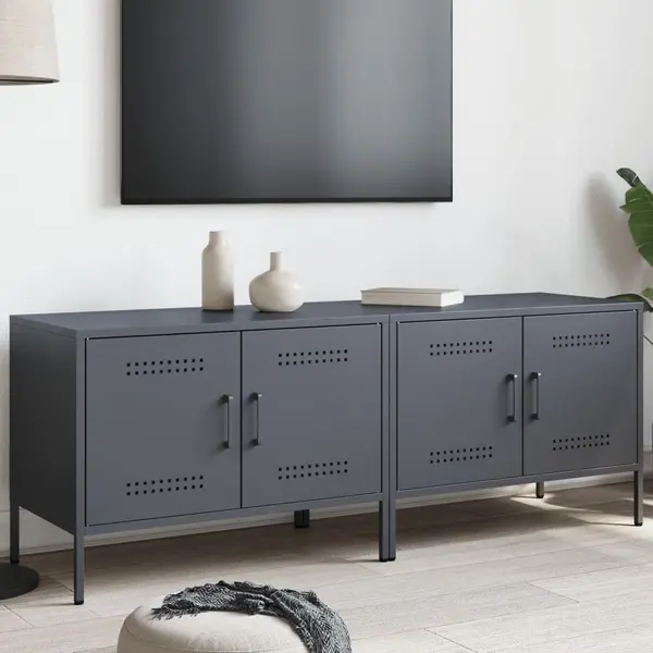 Gossi dulapuri tv, 2 buc., antracit, 68x39x50,5 cm, otel