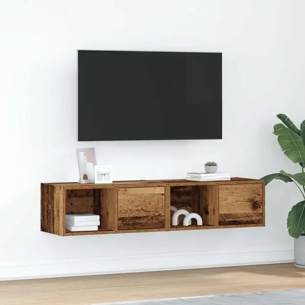 Gossi dulapuri tv 2 buc lemn vechi 60x31x25,5 cm lemn prelucrat