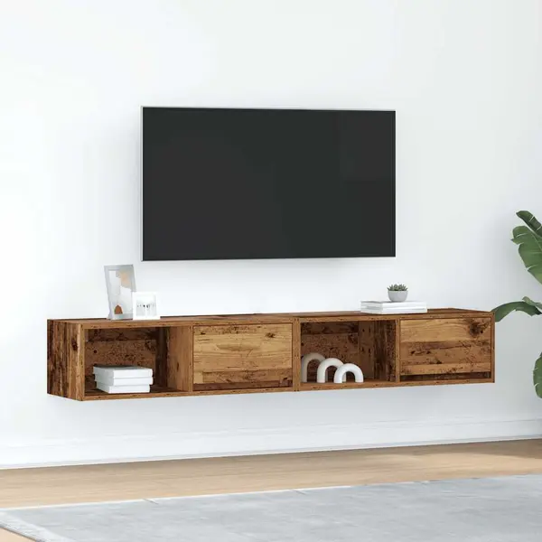 Gossi dulapuri tv 2 buc lemn vechi 80x31x25,5 cm lemn prelucrat