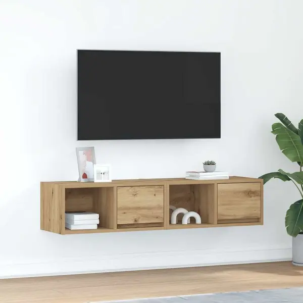 Gossi dulapuri tv 2 buc stejar artisan 60x31x25,5 cm lemn prelucrat