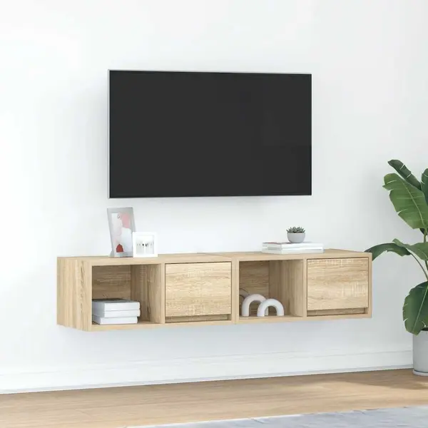Gossi dulapuri tv 2 buc stejar sonoma 60x31x25,5 cm lemn prelucrat
