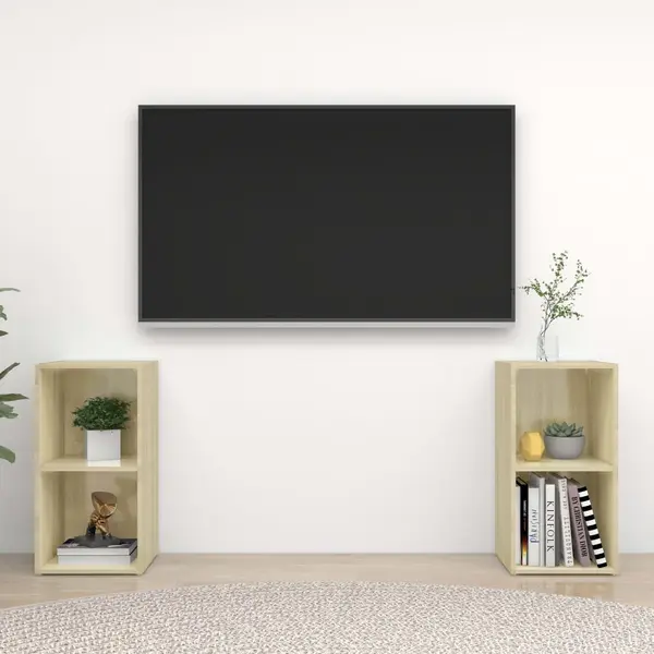 Gossi dulapuri tv 2 buc., stejar sonoma,72x35x36,5 cm, lemn prelucrat