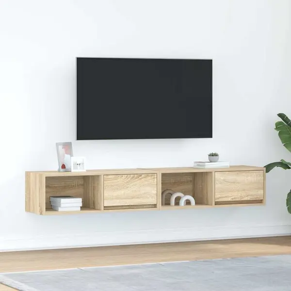Gossi dulapuri tv 2 buc stejar sonoma 80x31x25,5 cm lemn prelucrat