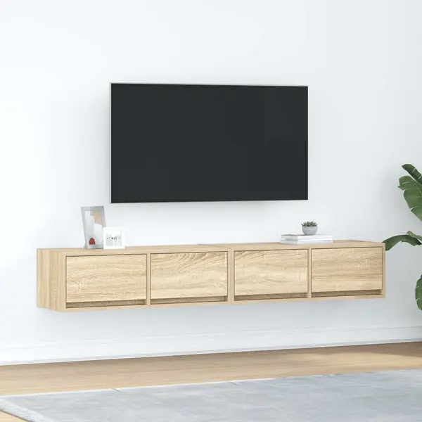 Gossi dulapuri tv 2 buc stejar sonoma 80x31x25,5 cm lemn prelucrat
