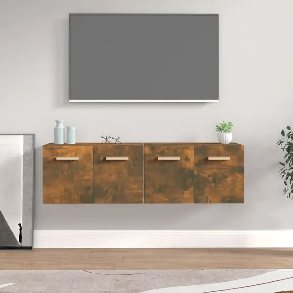 Gossi dulapuri tv de perete 2 buc. stejar fumuriu 60x36,5x35 cm lemn