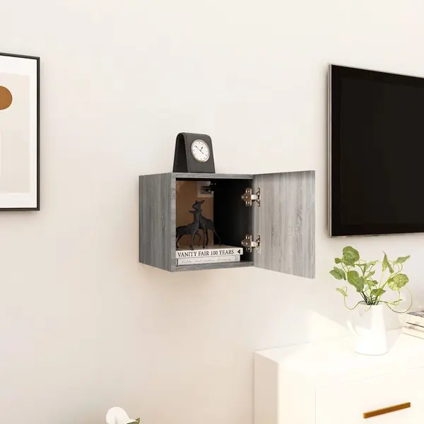 Gossi dulapuri tv montaj pe perete, sonoma gri, 30,5x30x30 cm