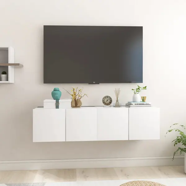 Gossi dulapuri tv suspendate, 2 buc., alb, 60x30x30 cm
