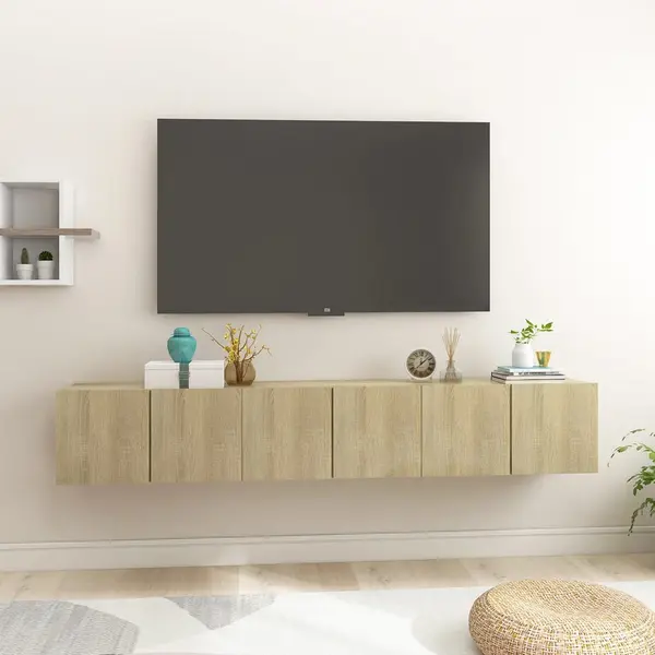 Gossi dulapuri tv suspendate 3 buc. stejar sonoma 60x30x30 cm