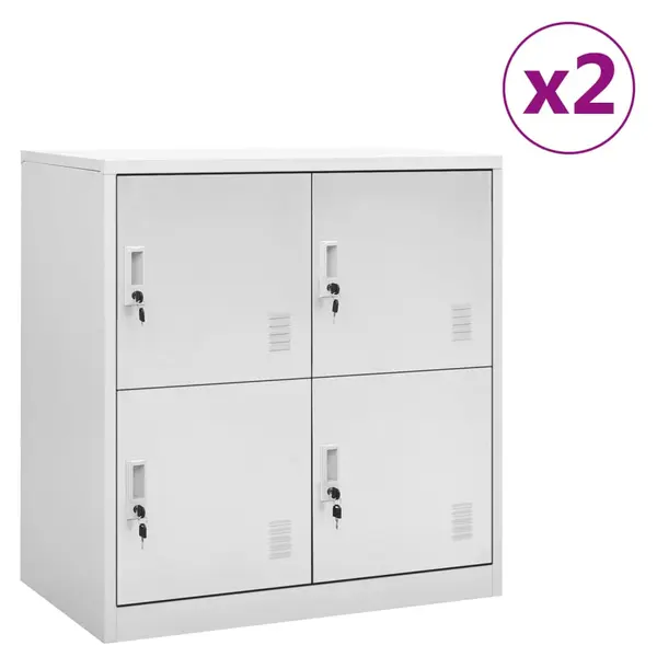 Gossi dulapuri vestiar, 2 buc., gri deschis, 90x45x92,5 cm, otel