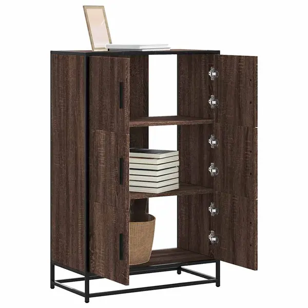 Gossi dulapuru stejar maro 68x35x106,5 cm lemn si metal prelucrat