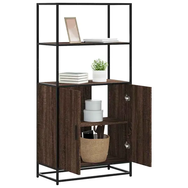 Gossi dulapuru stejar maro 68x35x139 cm lemn si metal prelucrat