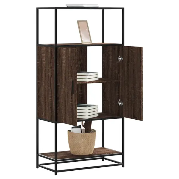 Gossi dulapuru stejar maro 68x35x139 cm lemn si metal prelucrat
