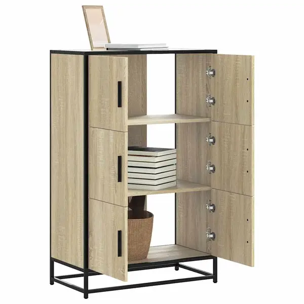 Gossi dulapuru stejar sonoma 68x35x106,5 cm lemn si metal prelucrat