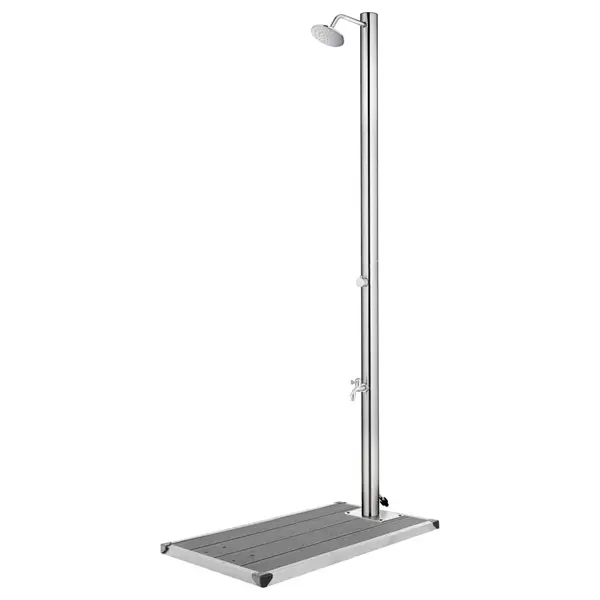 Gossi dus de gradina cu baza gri, 220 cm, otel inoxidabil