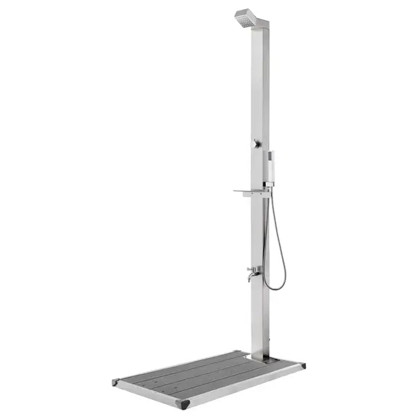 Gossi dus de gradina cu baza gri, 225 cm, otel inoxidabil