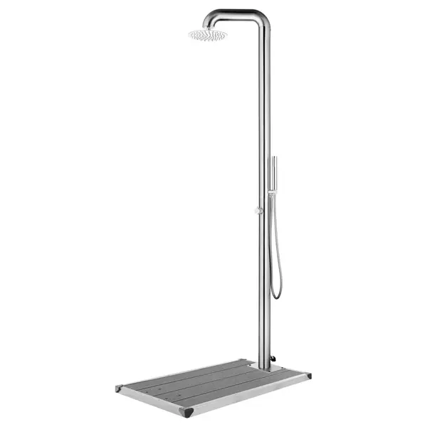 Gossi dus de gradina cu baza gri, 230 cm, otel inoxidabil